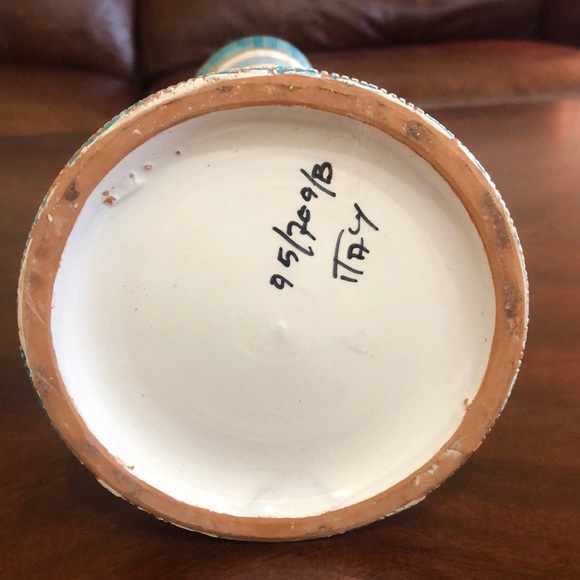 SOLD Handmade in Italy Ceramic with 24kt Vase - Picture 3 of 3